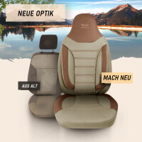 Sitzbez&uuml;ge passend f&uuml;r C-tech Wohnmobil Caravan in Beige Braun Pilot 4.9