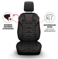 Sitzbez&uuml;ge passend f&uuml;r Seat Leon in Schwarz Rot Royal