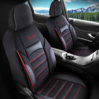 Sitzbezüge passend für Toyota Hilux in Schwarz Rot