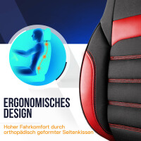 Sitzbez&uuml;ge passend f&uuml;r Volvo S80 in Schwarz Rot