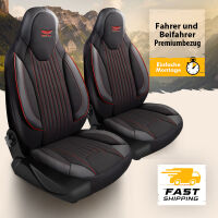 Sitzbez&uuml;ge passend f&uuml;r Chevrolet Captiva in Schwarz Rot Pilot 6.2