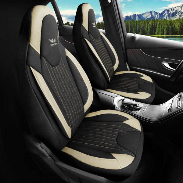 Sitzbezüge passend für Lexus CT-200h in Schwarz Beige Pilot 6.13