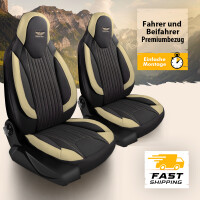 Sitzbez&uuml;ge passend f&uuml;r Carthago Wohnmobil Caravan in Schwarz Beige Pilot 6.13