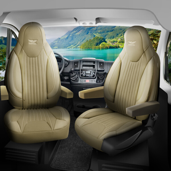 Sitzbezüge passend für ADRIA Wohnmobil Caravan in Beige Pilot 6.3