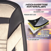 Sitzbez&uuml;ge passend f&uuml;r Chevrolet Aveo in Beige-Schwarz