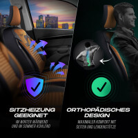Sitzbez&uuml;ge passend f&uuml;r Kia Optima in Braun-Schwarz