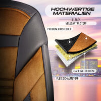 Sitzbez&uuml;ge passend f&uuml;r Fiat Ducato in Braun-Schwarz