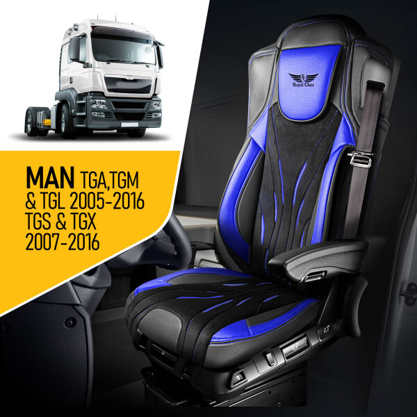 Sitzbezug passend für MAN TGA ab 2005-2016 Schwarz Blau 749S13