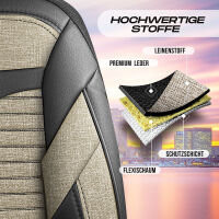 Sitzbez&uuml;ge passend f&uuml;r Honda Accord in Beige-Schwarz