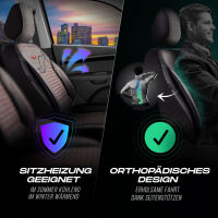 Sitzbez&uuml;ge passend f&uuml;r Mercedes Benz W124 S123 in Schwarz-Rot