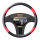 Lenkradbezug aus Kunstleder Universal für 37-39cm durchmesser, Rot Schwarz