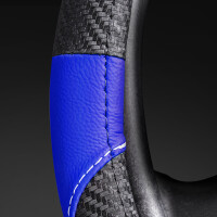 Lenkradbezug aus Kunstleder Universal f&uuml;r 37-39cm durchmesser, Blau-Schwarz