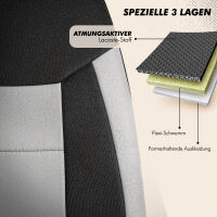 2x Schonbez&uuml;ge Sitzbez&uuml;ge passend f&uuml;r Seat Alhambra in Grau-Schwarz