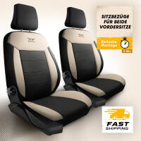 2x Schonbez&uuml;ge Sitzbez&uuml;ge passend f&uuml;r Peugeot Bipper in Beige-Schwarz