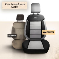 2x Schonbez&uuml;ge Sitzbez&uuml;ge passend f&uuml;r Kia Ceed in Grau-Schwarz