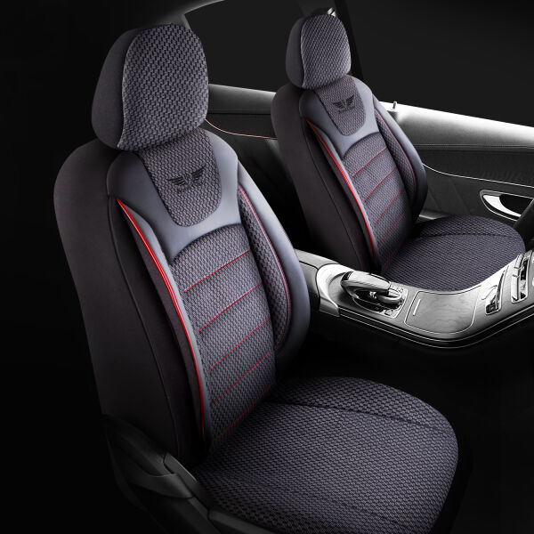 Sitzbezüge passend für SsangYong Tivoli in Schwarz-Rot