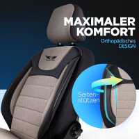 Sitzbez&uuml;ge passend f&uuml;r Seat Leon in Beige-Schwarz