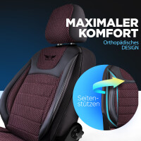 Sitzbez&uuml;ge passend f&uuml;r Kia Carnival in Burgunder-Schwarz