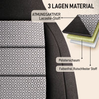 Sitzbez&uuml;ge passend f&uuml;r Kia Optima in Grau-Schwarz Pilot 15.4