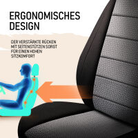 Sitzbez&uuml;ge passend f&uuml;r SsangYong Korando in Grau-Schwarz Pilot 15.4