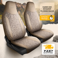 Sitzbez&uuml;ge passend f&uuml;r VW T4 T5 T6 in Beige-Grau Pilot 14.3