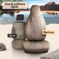 Sitzbez&uuml;ge passend f&uuml;r Renault Modus in Beige-Grau Pilot 14.3