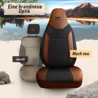 Sitzbez&uuml;ge passend f&uuml;r Chevrolet Captiva in Braun-Schwarz Pilot 14.2