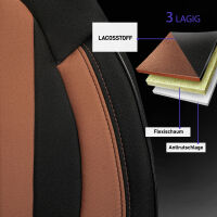 Sitzbez&uuml;ge passend f&uuml;r Honda Jazz in Schwarz Braun Pilot 10.14