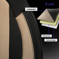 Sitzbez&uuml;ge passend f&uuml;r Fiat Punto in Schwarz Beige Pilot 10.13