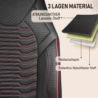 Sitzbez&uuml;ge passend f&uuml;r Seat Alhambra in Schwarz Rot 1053P002
