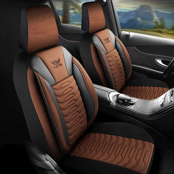 Sitzbezüge passend für Volvo S40 in Schwarz Braun