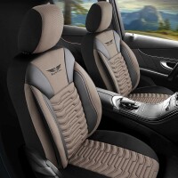 Sitzbezüge passend für Volvo S80 in Schwarz Beige