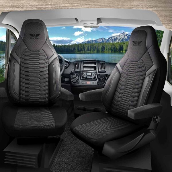 Sitzbezüge passend für Behl Mobile Wohnmobil Caravan in Schwarz 1053P003