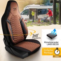 Sitzbez&uuml;ge passend f&uuml;r Carthago Wohnmobil Caravan in Braun Schwarz 1053P033