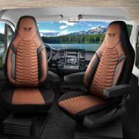 Sitzbez&uuml;ge passend f&uuml;r Custom-Bus Wohnmobil Caravan in Braun Schwarz 1053P033