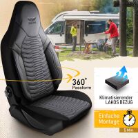 Sitzbez&uuml;ge passend f&uuml;r LMC Wohnmobil Caravan in Grau Schwarz 1053P050