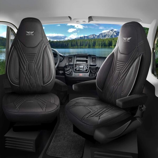 Sitzbezüge passend für Flow Camper Wohnmobil Caravan in Schwarz 850P001