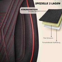 Sitzbez&uuml;ge passend f&uuml;r Karmann Wohnmobil Caravan in Schwarz Rot 850P002