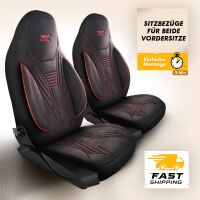 Sitzbez&uuml;ge passend f&uuml;r PLA Wohnmobil Caravan in Schwarz Rot 850P002