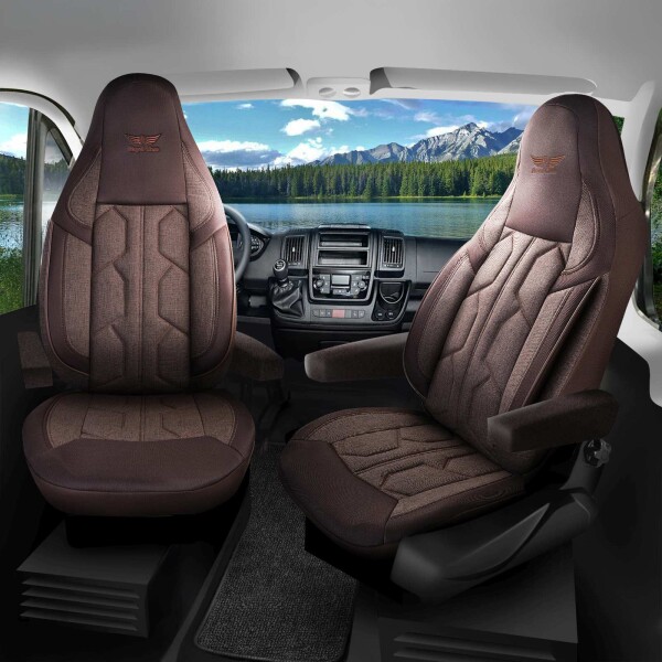Sitzbezüge passend für Itineo Wohnmobil Caravan in Braun 1098P024