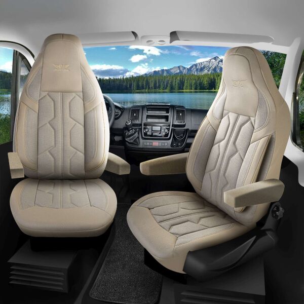 Sitzbezüge passend für Clever Wohnmobil Caravan in Beige 1098P040