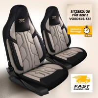 Sitzbez&uuml;ge passend f&uuml;r Werz Wohnmobil Caravan in Beige Schwarz 1098P043