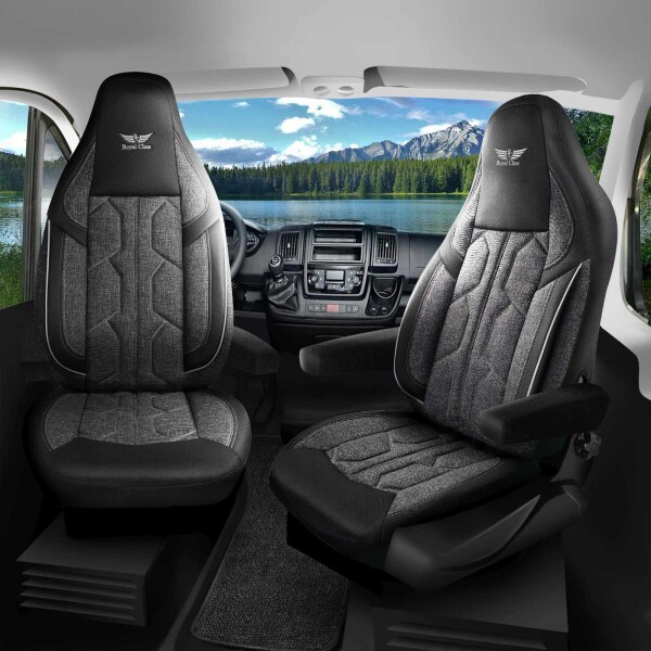 Sitzbezüge passend für Urban Mobile Wohnmobil Caravan in Schwarz Grau 1098P057