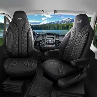 Sitzbezüge passend für 2 in1- Mobil Wohnmobil Caravan in Schwarz 1099P001