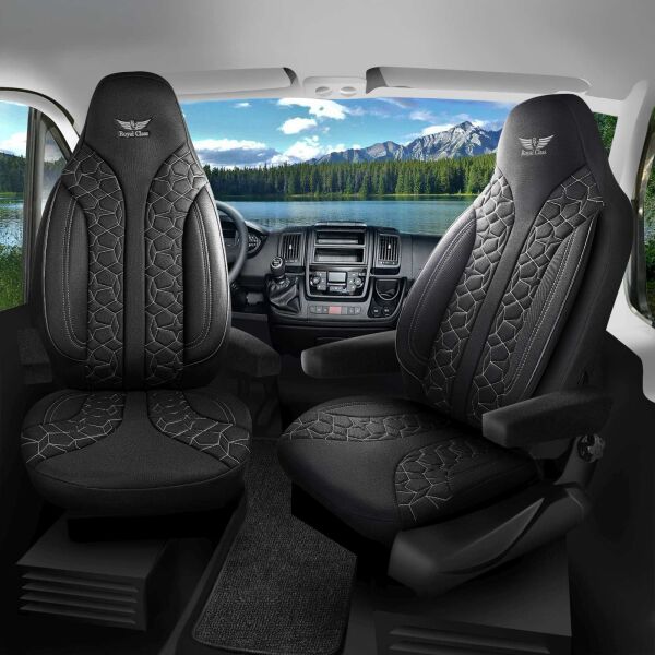 Sitzbezüge passend für TLS Wohnmobil Caravan in Schwarz 1099P001