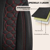 Sitzbez&uuml;ge passend f&uuml;r Campmobil Schwerin Wohnmobil Caravan in Schwarz Rot 1099P002