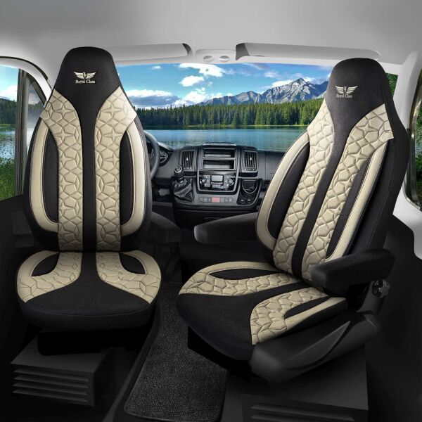 Sitzbezüge passend für Malibu Wohnmobil Caravan in Beige 1099P043