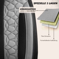 Sitzbez&uuml;ge passend f&uuml;r Mercedes Benz R-Klasse in Grau 1099P073