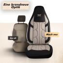 Sitzbez&uuml;ge passend f&uuml;r Mercedes Benz M-Klasse in Beige Schwarz 1098P043