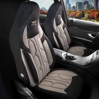Sitzbezüge passend für Opel Grandland X in Beige Schwarz 1098P043